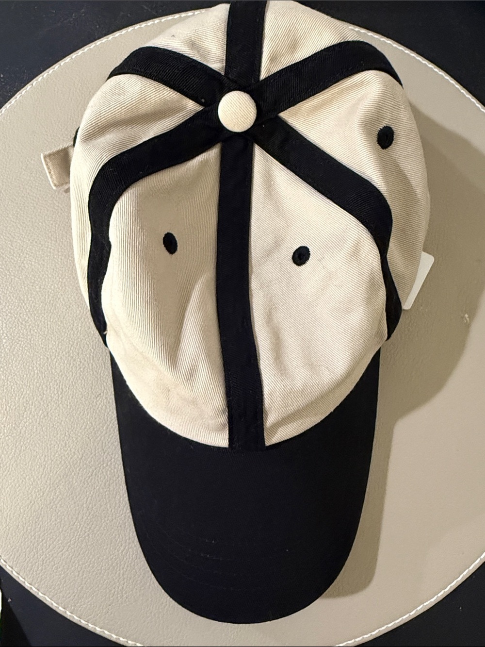 Acne Two-Tone Black & Cream Baseball Cap